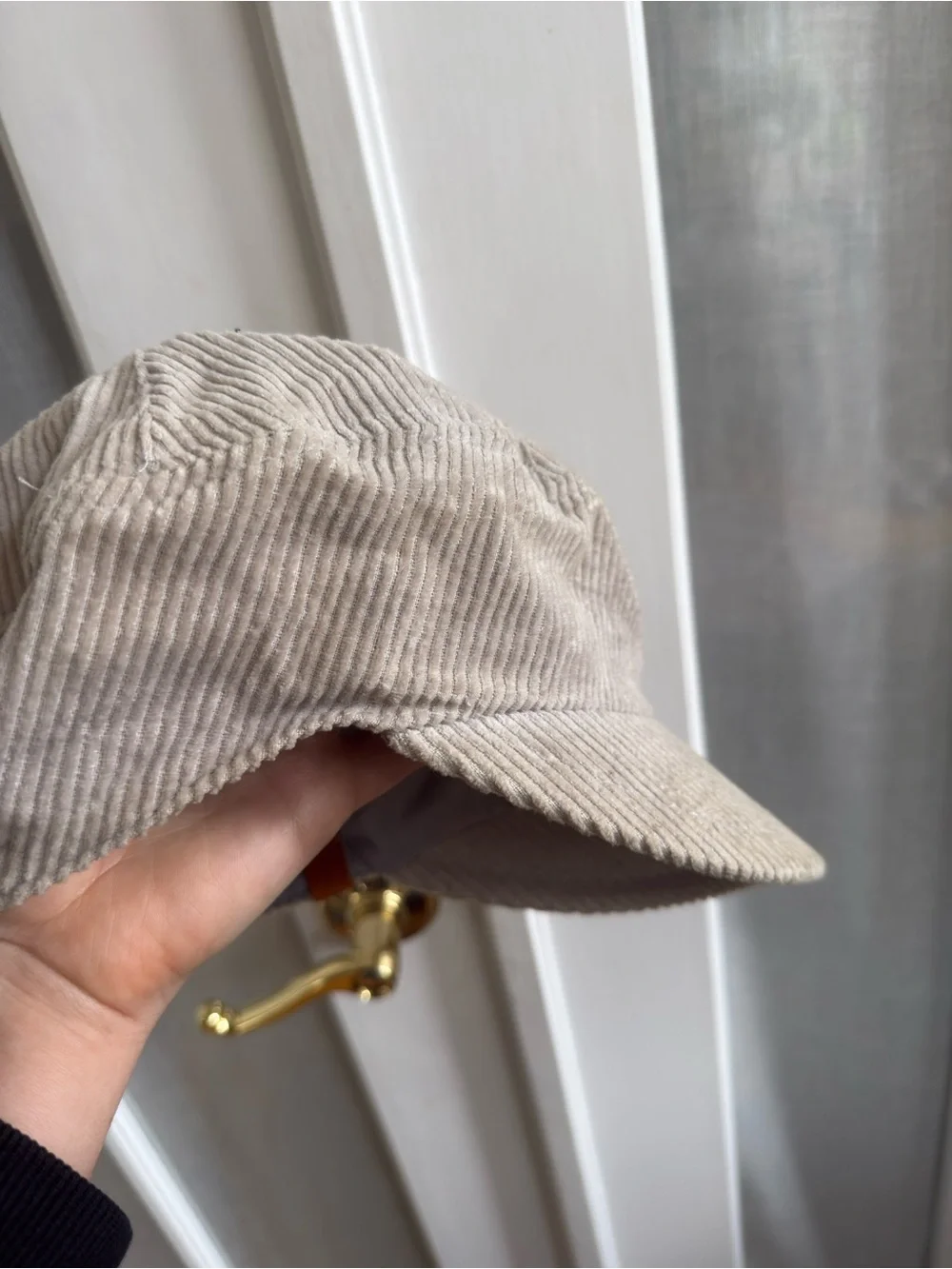 Grey Corduroy Newsboy Cap